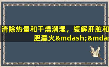 清除热量和干燥潮湿，缓解肝脏和胆囊火—— Gendan